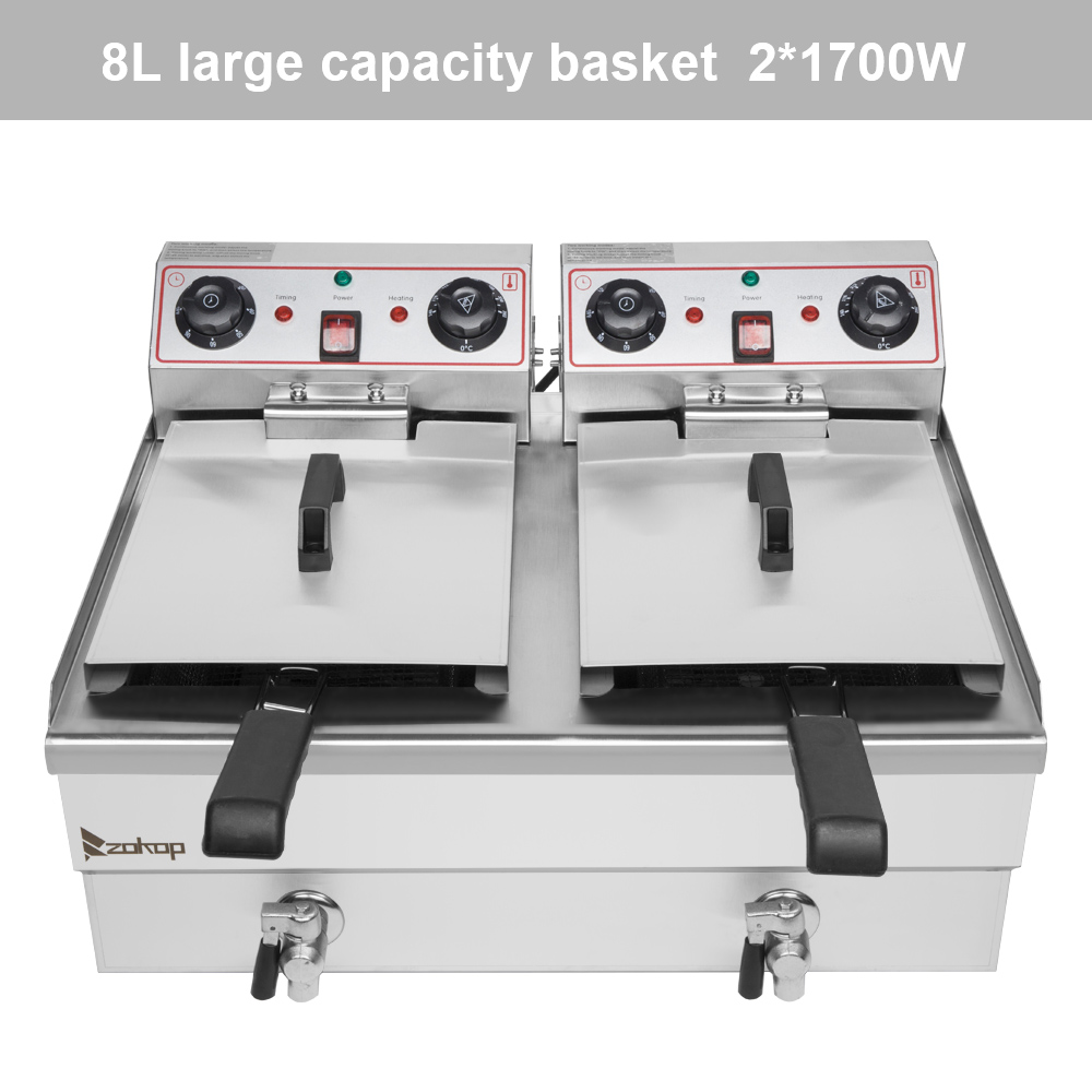 zokop-eh102v-16-9qt-16l-total-capacity-24-9qt-23-6l-stainless-steel-faucet-double-tank-deep-fryer-3400w-max-8l-8l-big-blue-large-handle